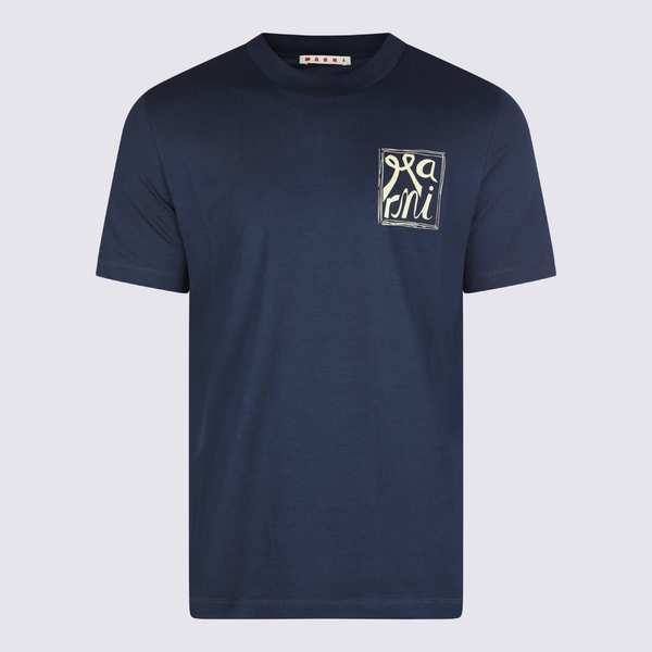 Marni Navy Cotton T-Shirt - Navy