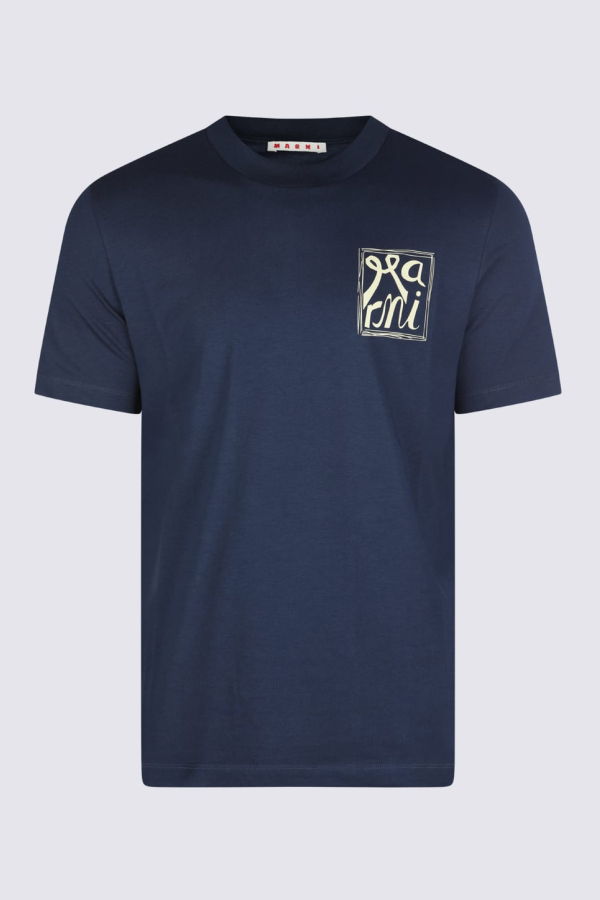 Marni Navy Cotton T-Shirt - Navy