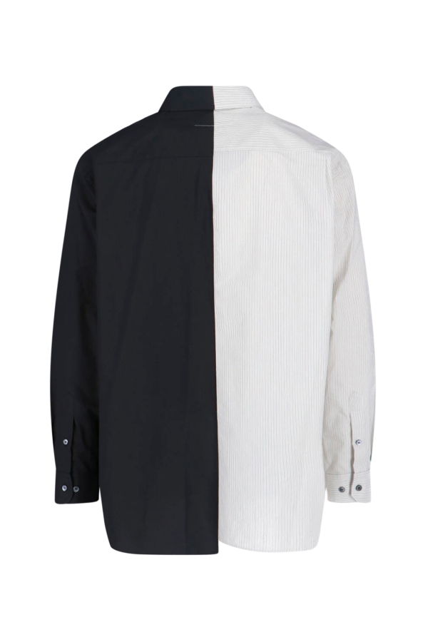 MM6 Maison Margiela Two-Tone Numeric Shirt - Black