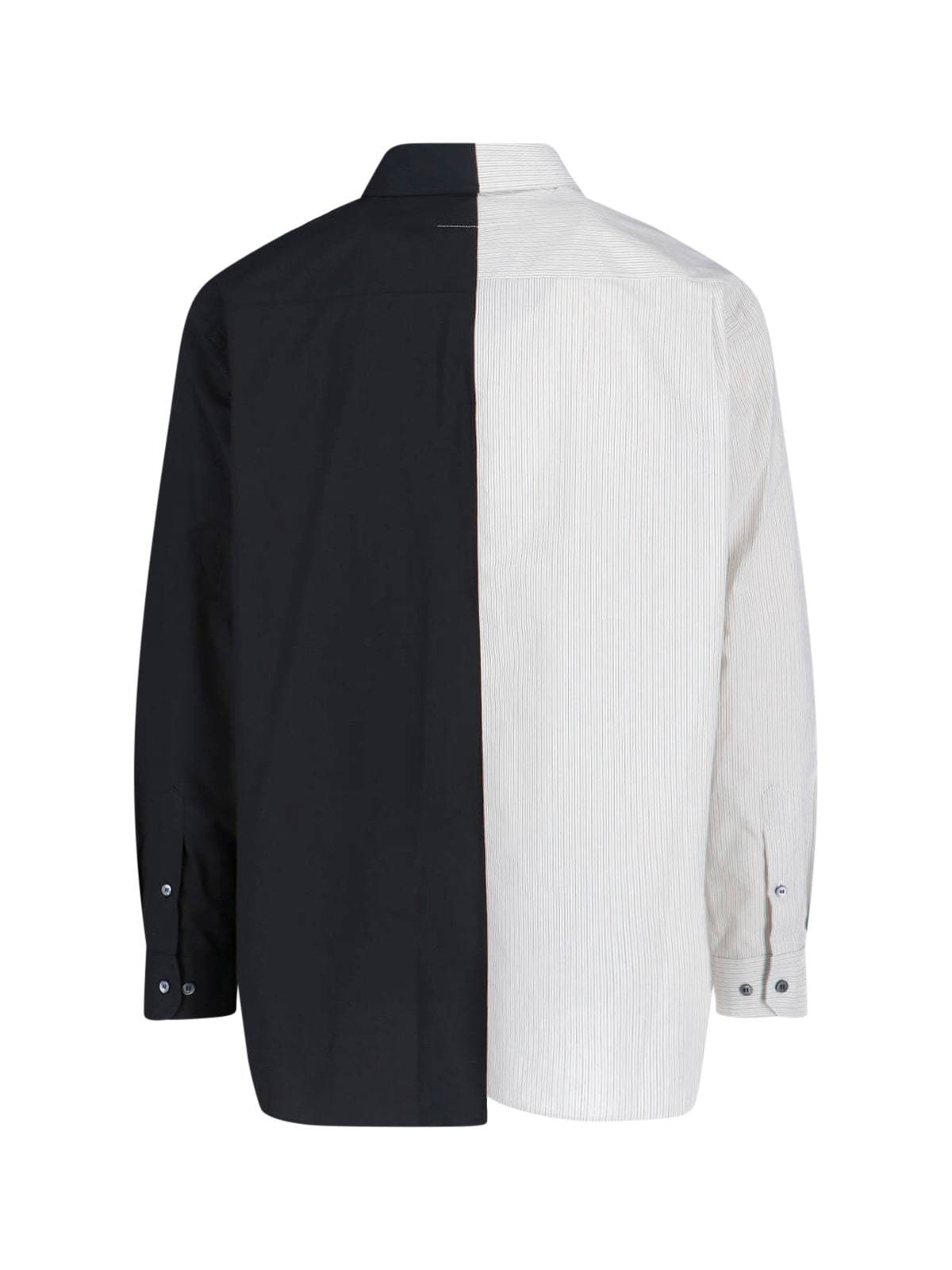 MM6 Maison Margiela Two-Tone Numeric Shirt - Black - Image 2 of 5