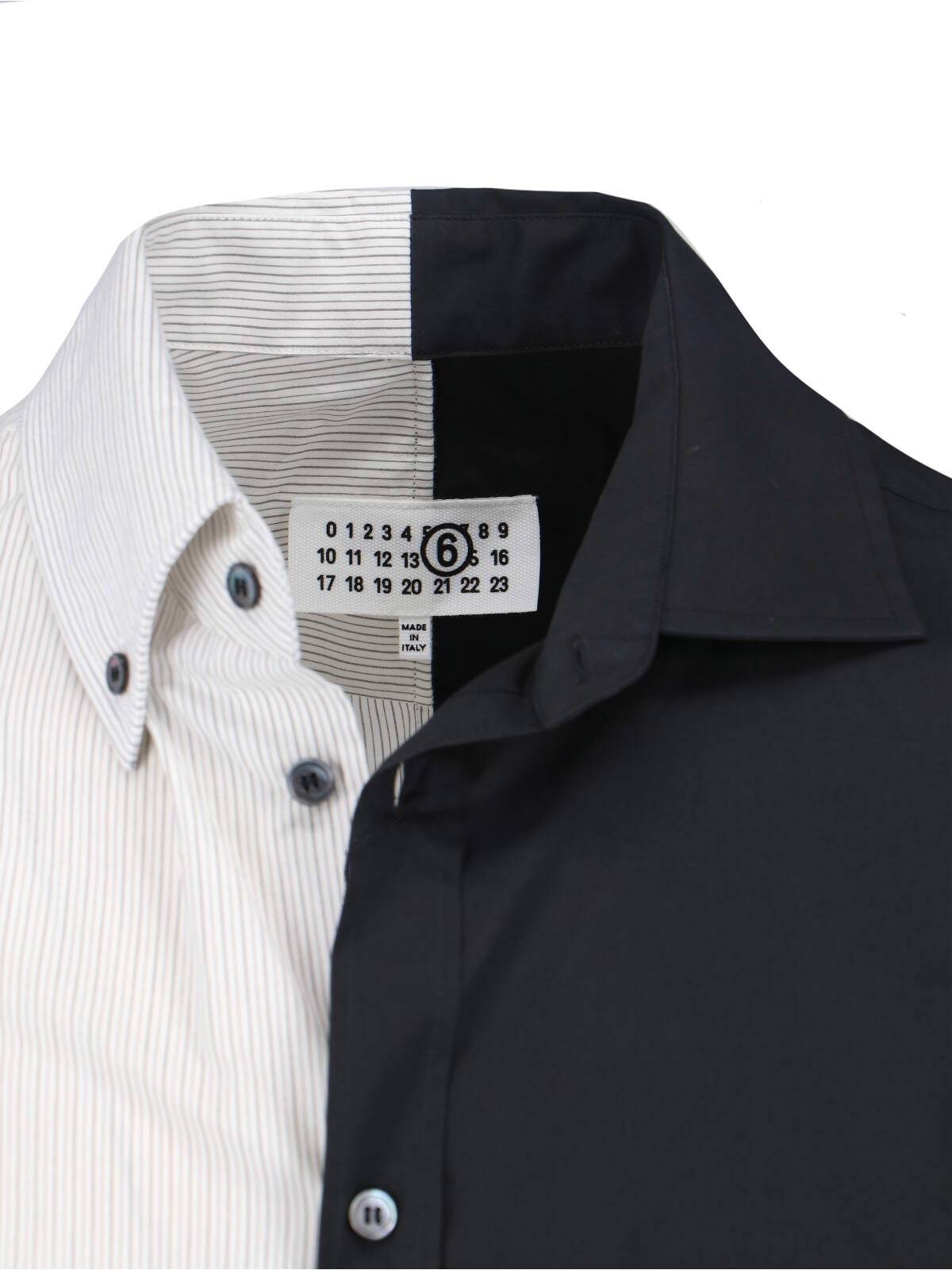 MM6 Maison Margiela Two-Tone Numeric Shirt - Black - Image 4 of 5