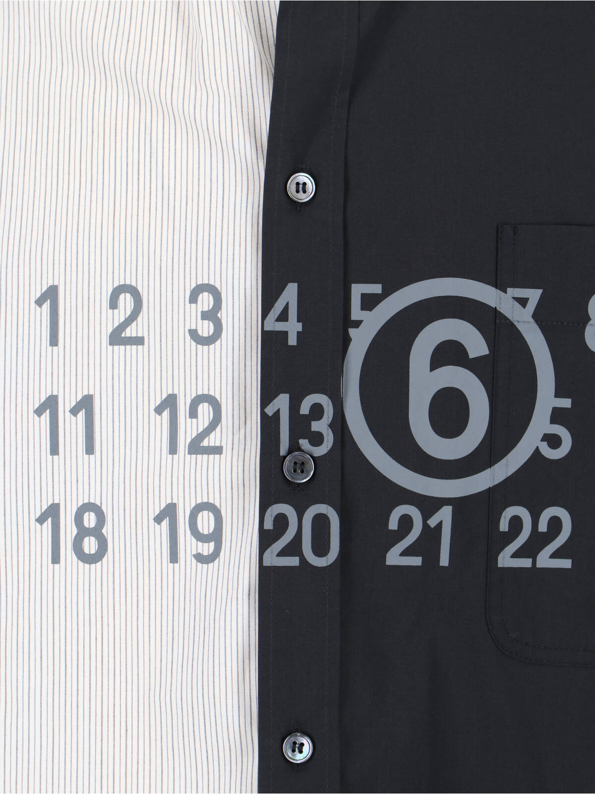 MM6 Maison Margiela Two-Tone Numeric Shirt - Black - Image 5 of 5