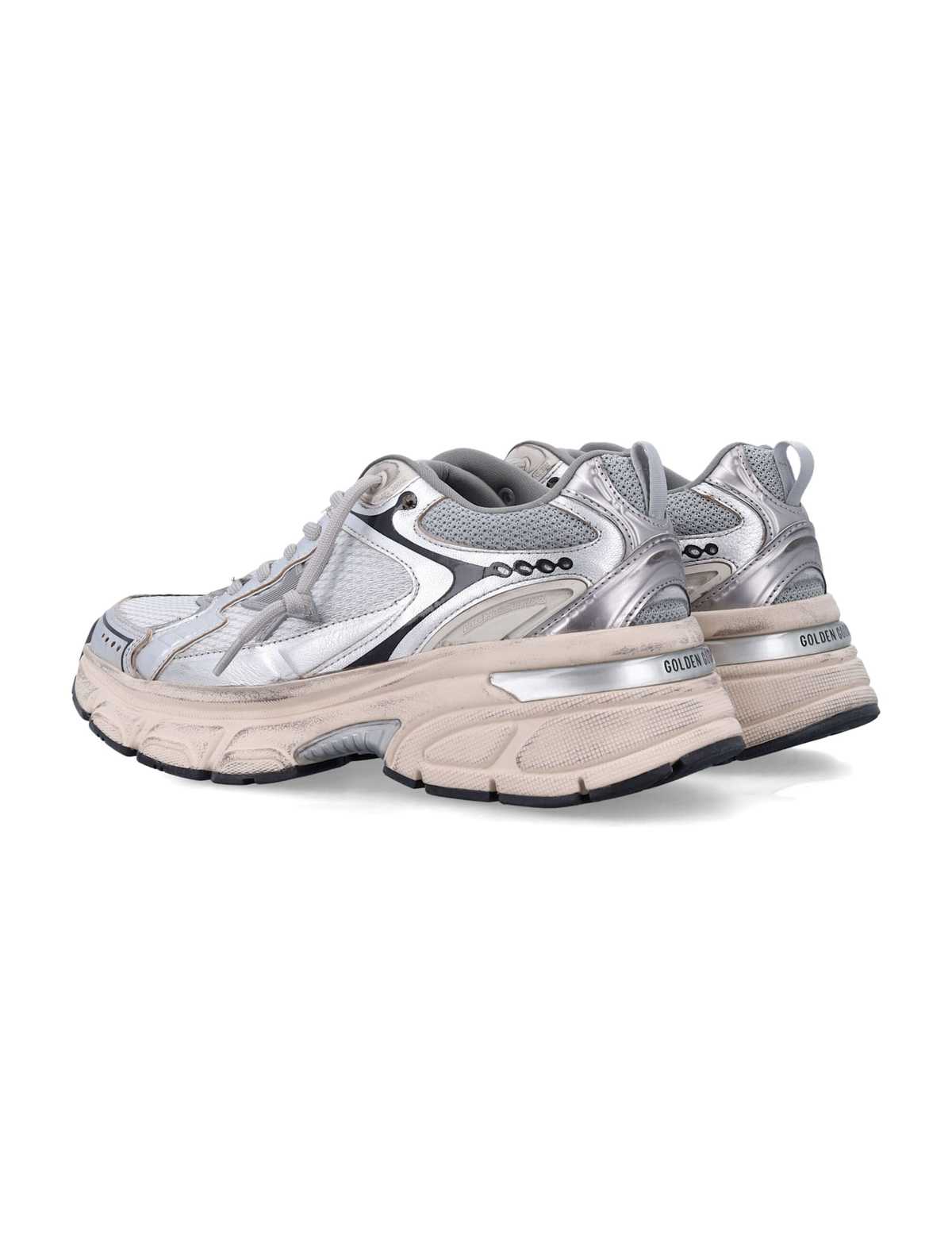 Golden Goose Lightstar Mesh And Nappa Sneakers - Grey Silver Black - Image 4 of 4