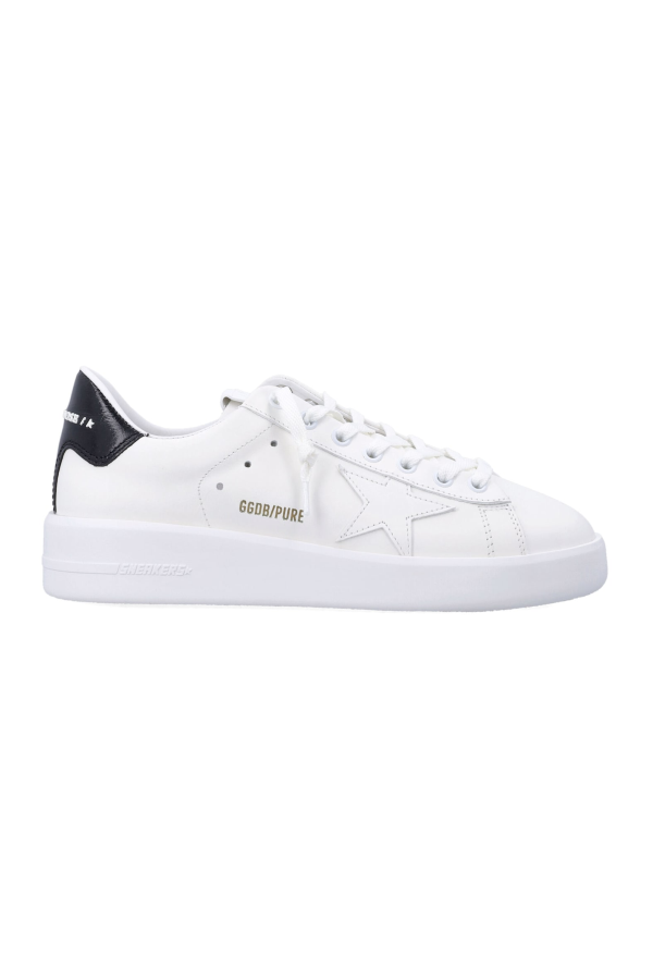Golden Goose Pure Star White Leather Sneakers - White/Black