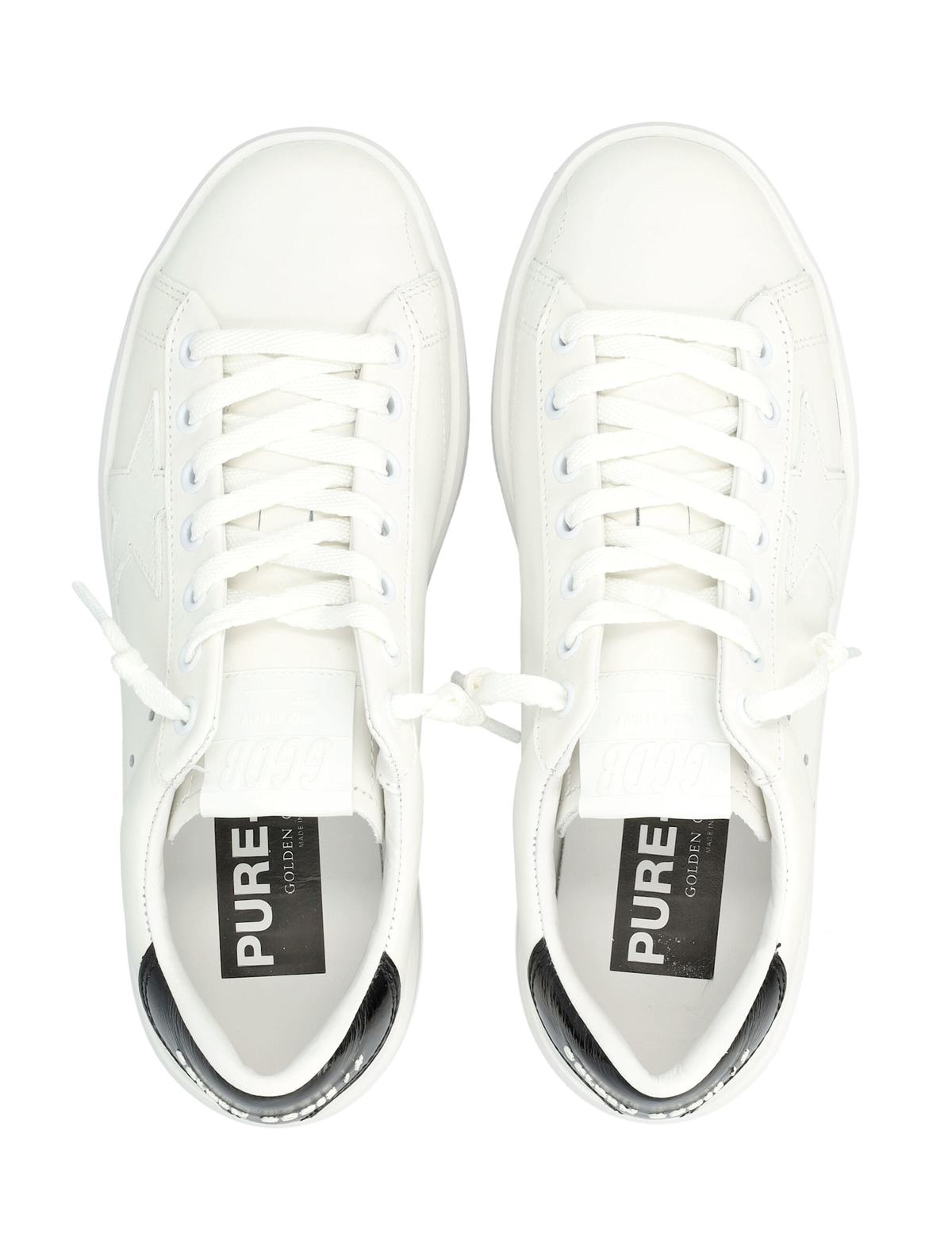 Golden Goose Pure Star White Leather Sneakers - White/Black - Image 2 of 4