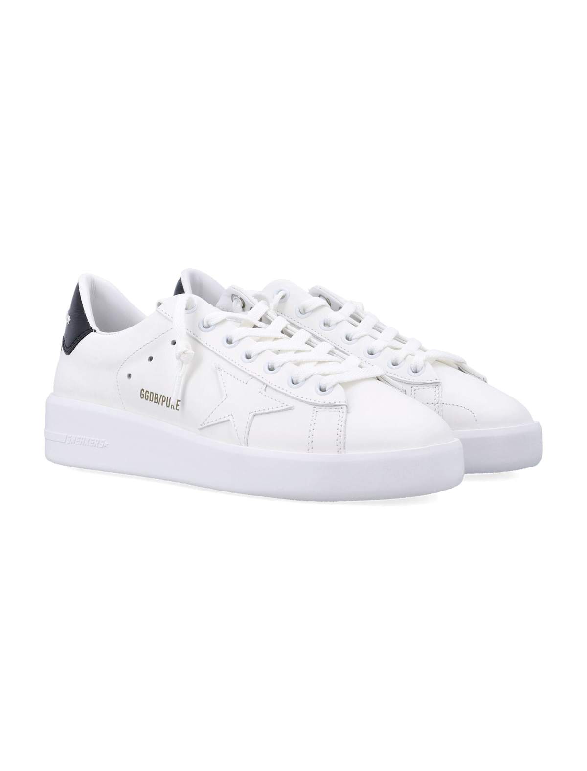 Golden Goose Pure Star White Leather Sneakers - White/Black - Image 3 of 4