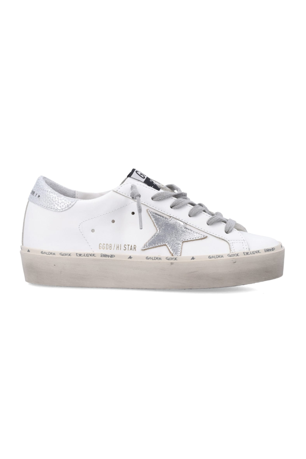 Golden Goose Hi Star Leather Sneaker - White Silver