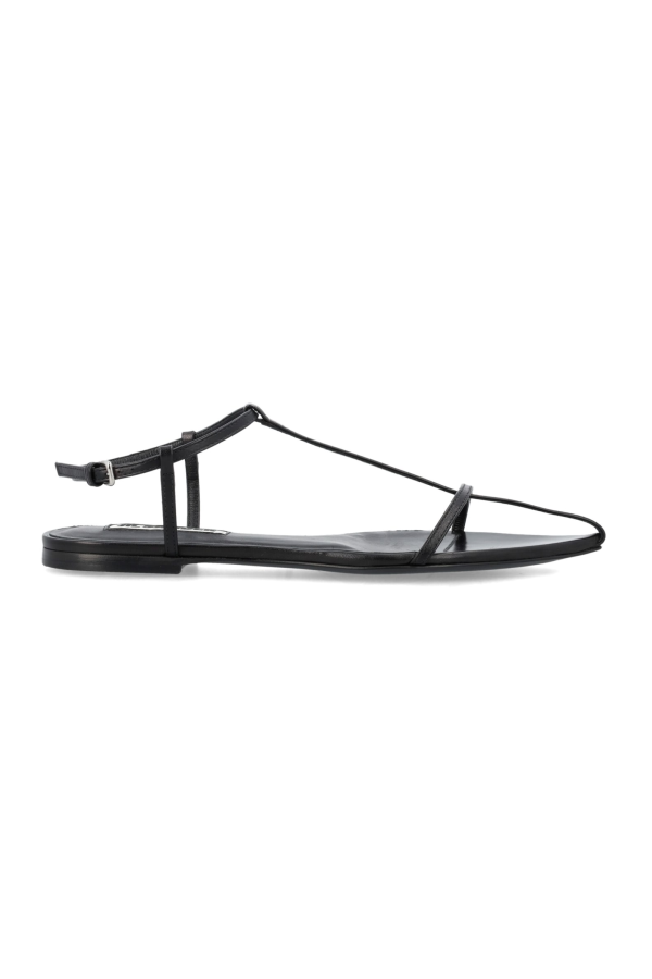 Jil Sander Leather Pointed Flat Sandals - Black