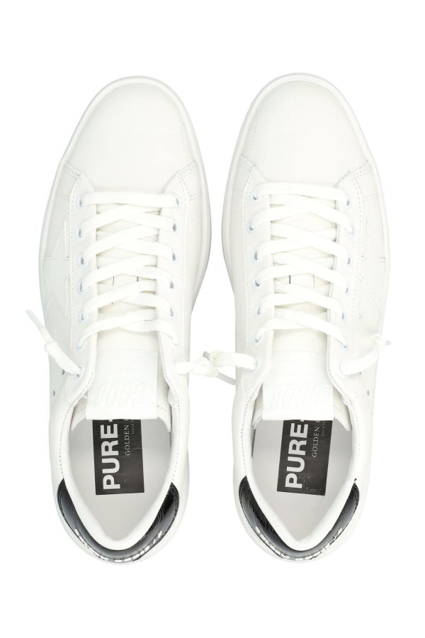 Golden Goose Pure Star White Leather Sneakers - White/Black
