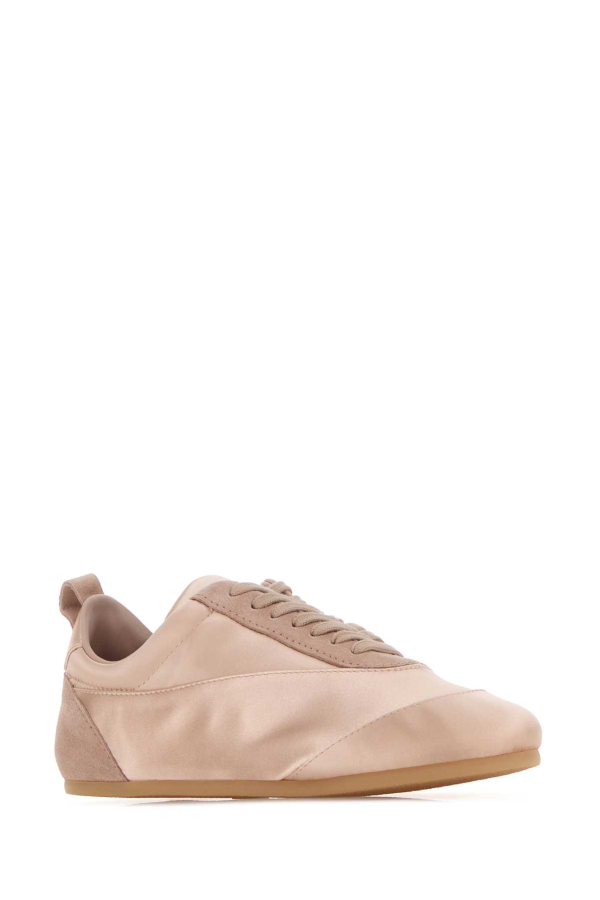 Jil Sander Pastel Pink Satin And Suede Sneakers - Rose