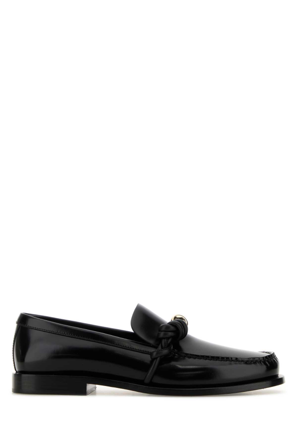 Jil Sander Tangle Leather Loafers - Black