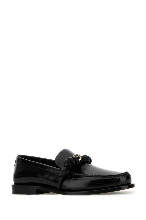 Jil Sander Tangle Leather Loafers - Black