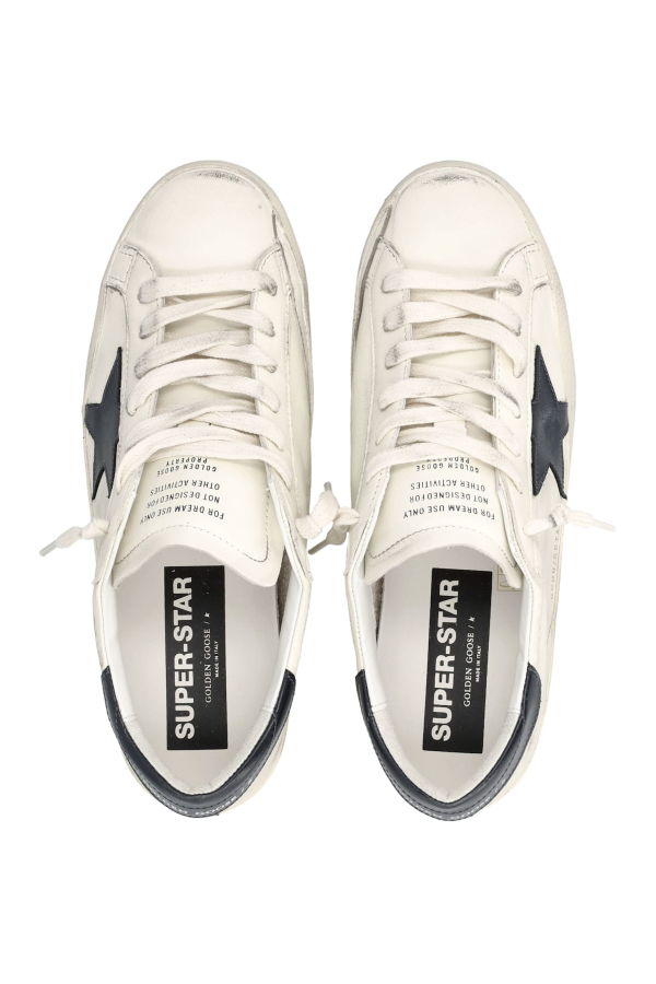 Golden Goose Leather Super-Star Classic Sneakers - Beige Night Blue