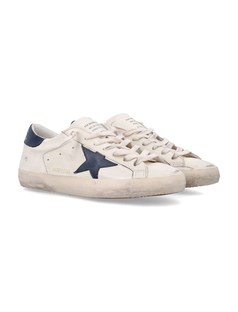 Golden Goose Leather Super-Star Classic Sneakers - Beige Night Blue