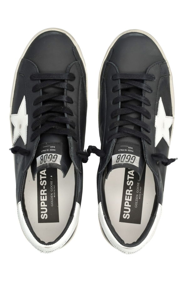 Golden Goose Super-star Black Leather Sneakers - Black/White