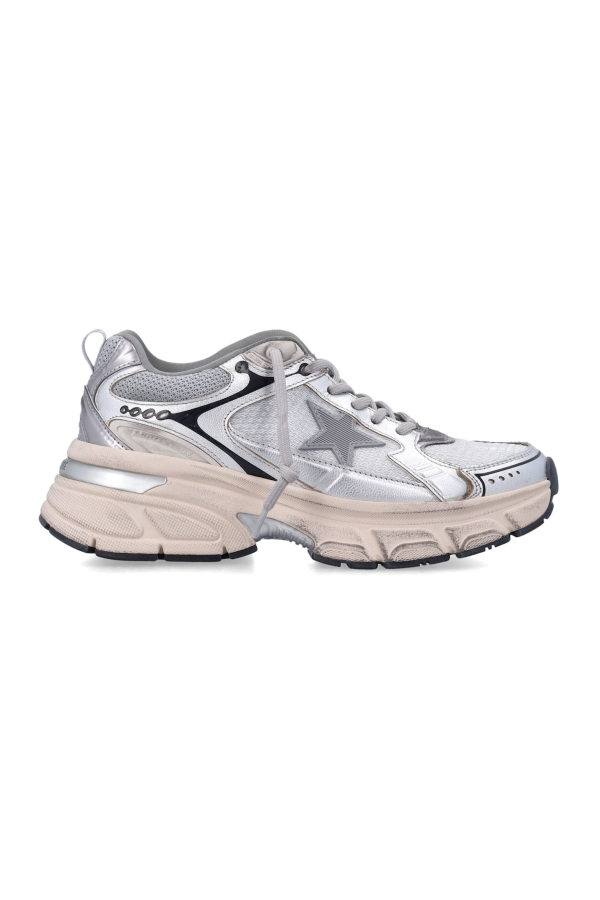 Golden Goose Lightstar Mesh And Nappa Sneakers - Grey Silver Black