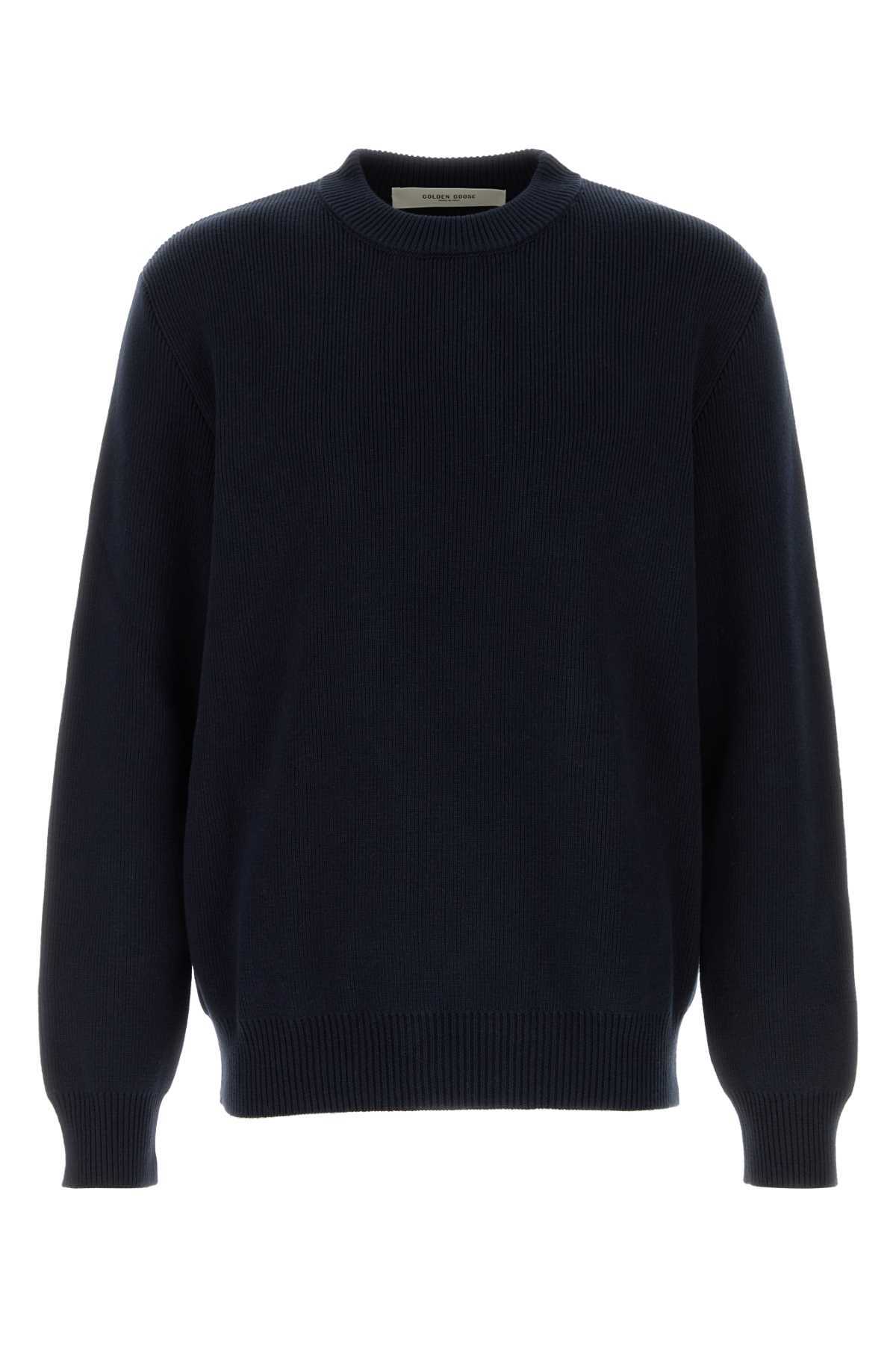 Golden Goose Dark Blue Stretch Cotton Blend Sweater - Image 1 of 2