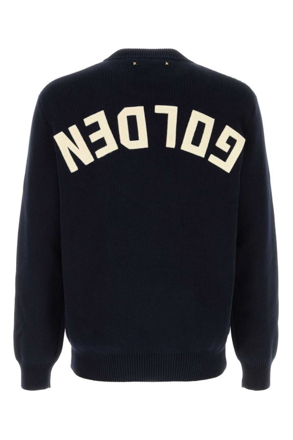 Golden Goose Dark Blue Stretch Cotton Blend Sweater