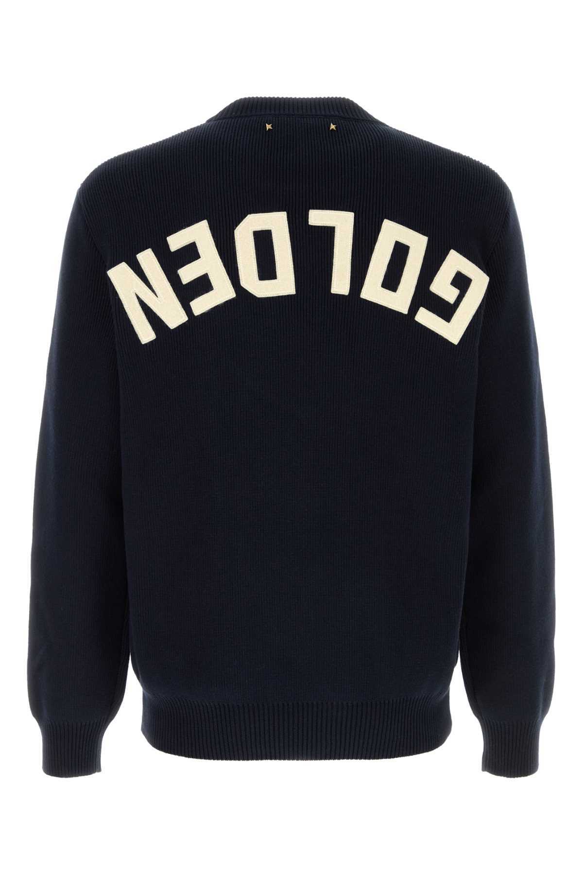 Golden Goose Dark Blue Stretch Cotton Blend Sweater - Image 2 of 2