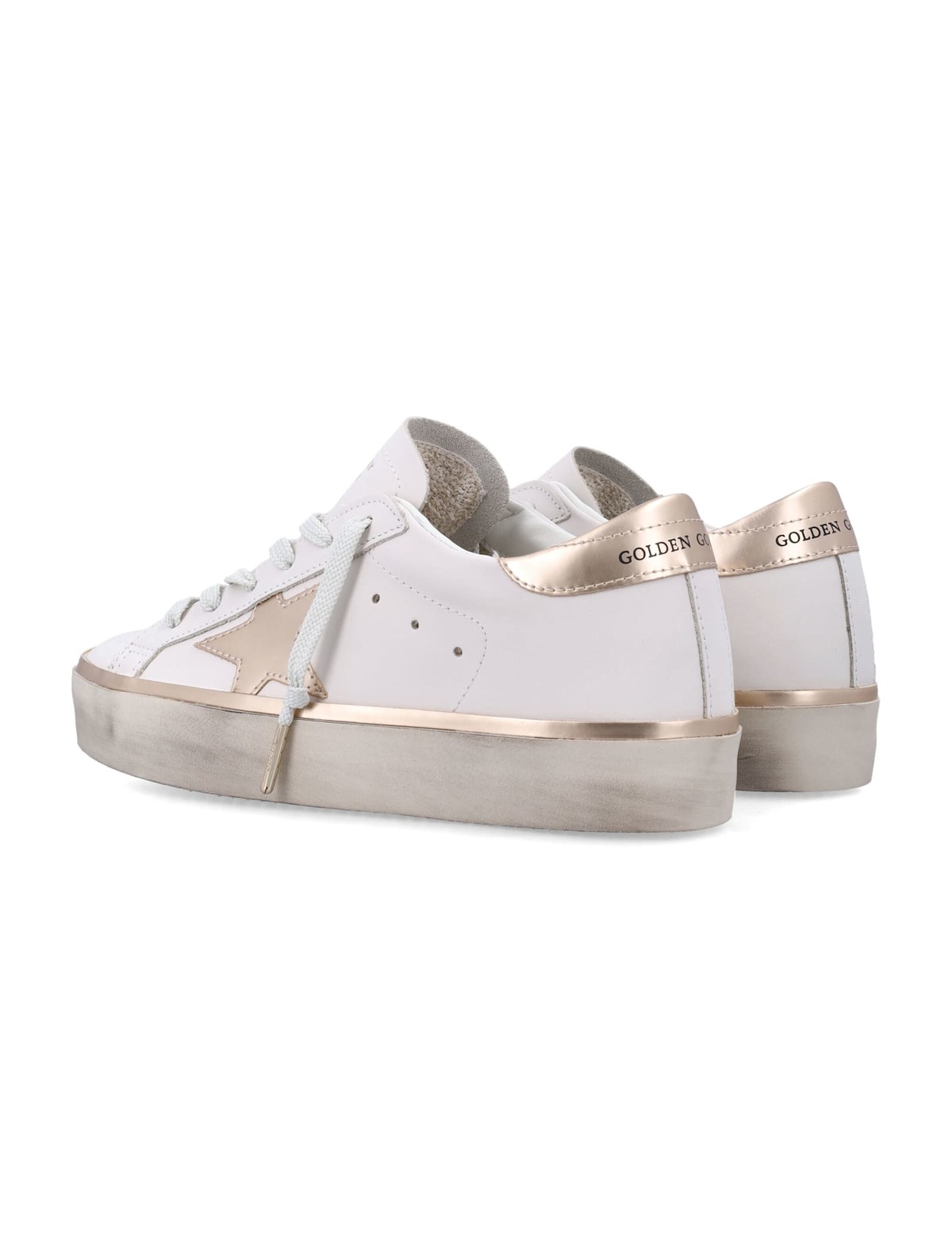 Golden Goose Hi Star White Sneakers - White Taupe Gold - Image 4 of 4