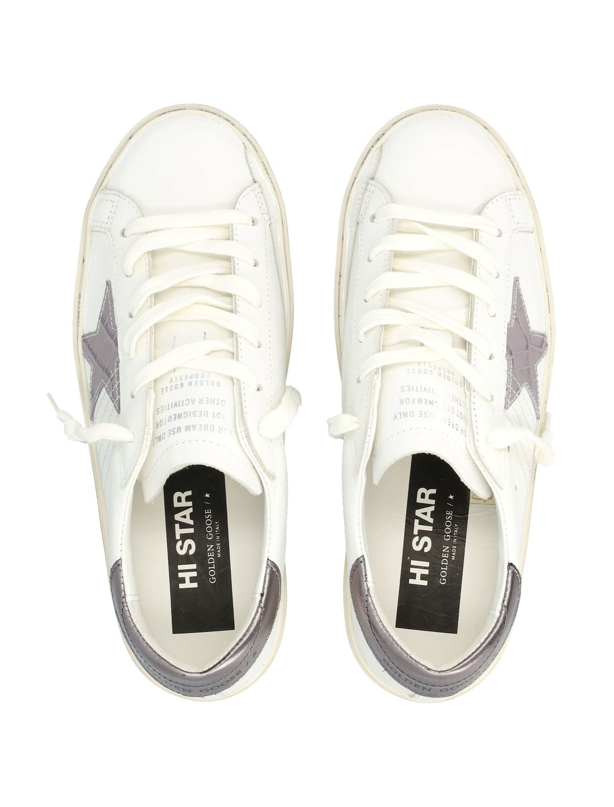 Golden Goose Hi Star Sneakers - White Grey Lillac - Image 2 of 4