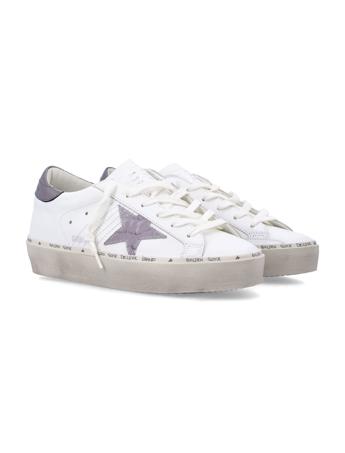 Golden Goose Hi Star Sneakers - White Grey Lillac - Image 3 of 4