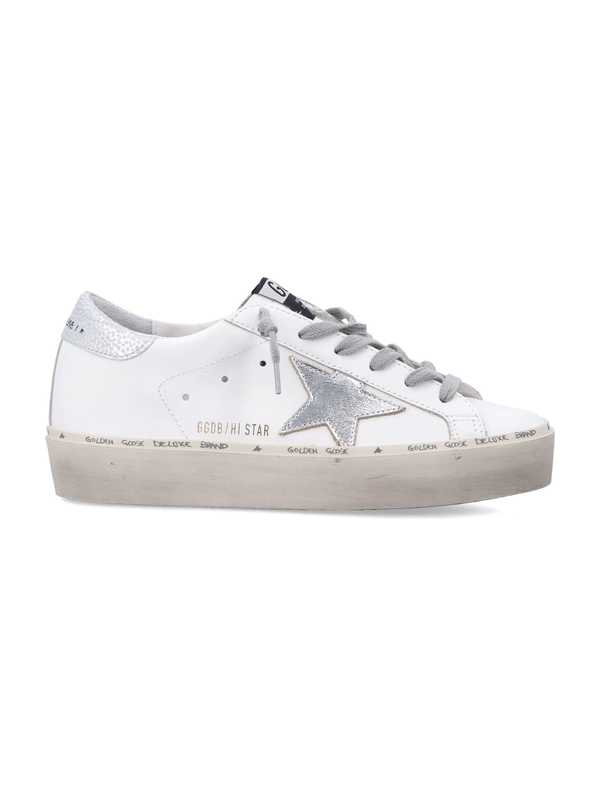 Golden Goose Hi Star Leather Sneakers - White/Silver Golden Goose Hi Star Leather Sneakers - White/Silver