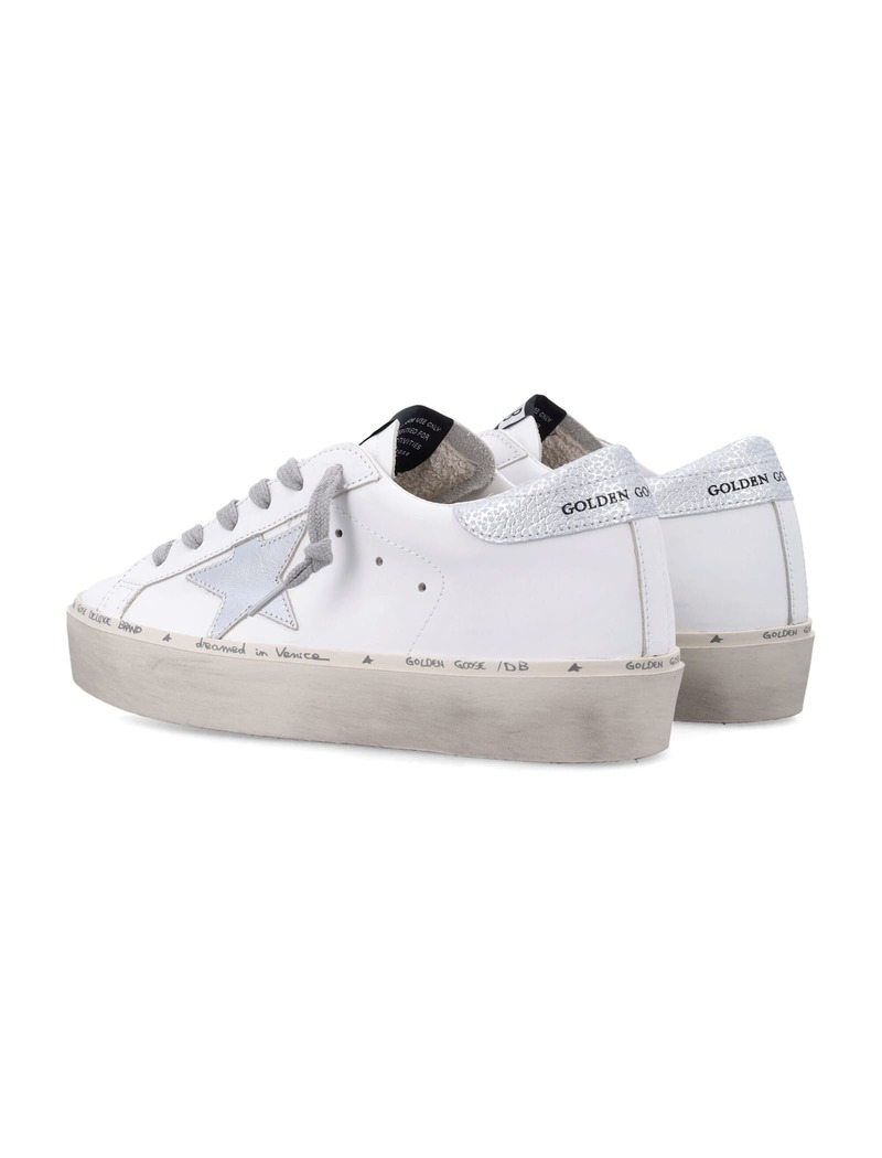 Golden Goose Hi Star Leather Sneakers - White/Silver