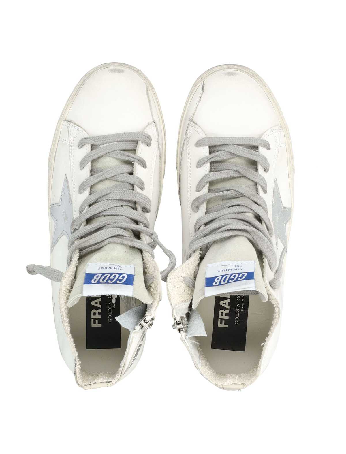 Golden Goose Francy Hi-Top Sneakers - White Silver - Image 2 of 4