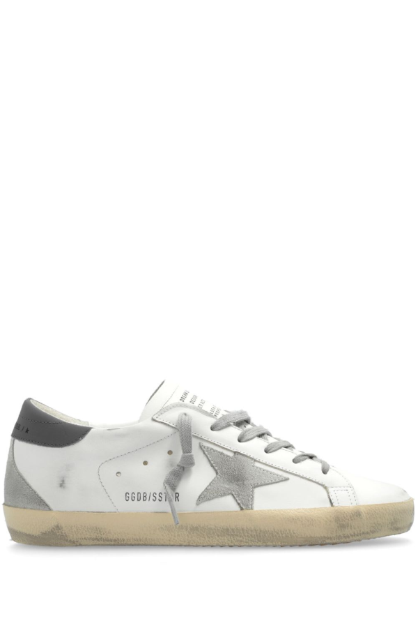 Golden Goose Super-Star Sneakers with Distressed Effect - White