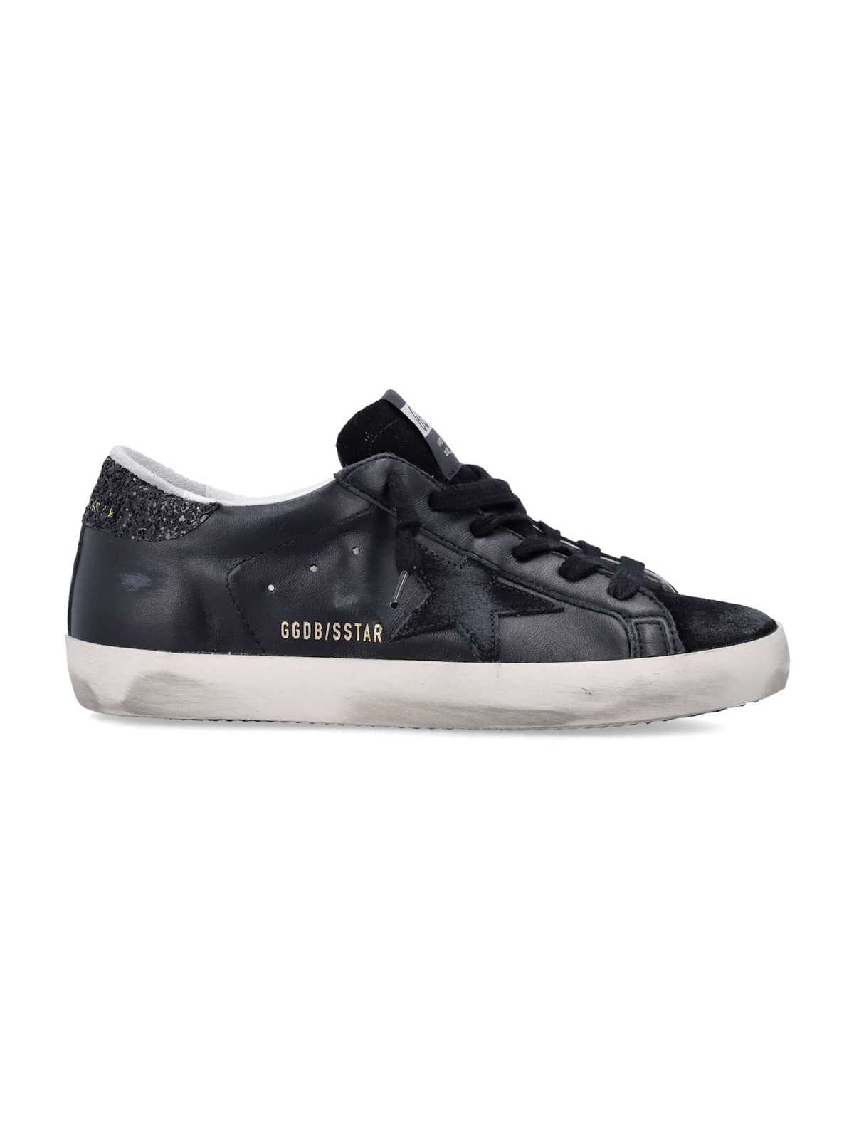 Golden Goose Super-star Leather & Suede Sneakers - Black - Image 1 of 4