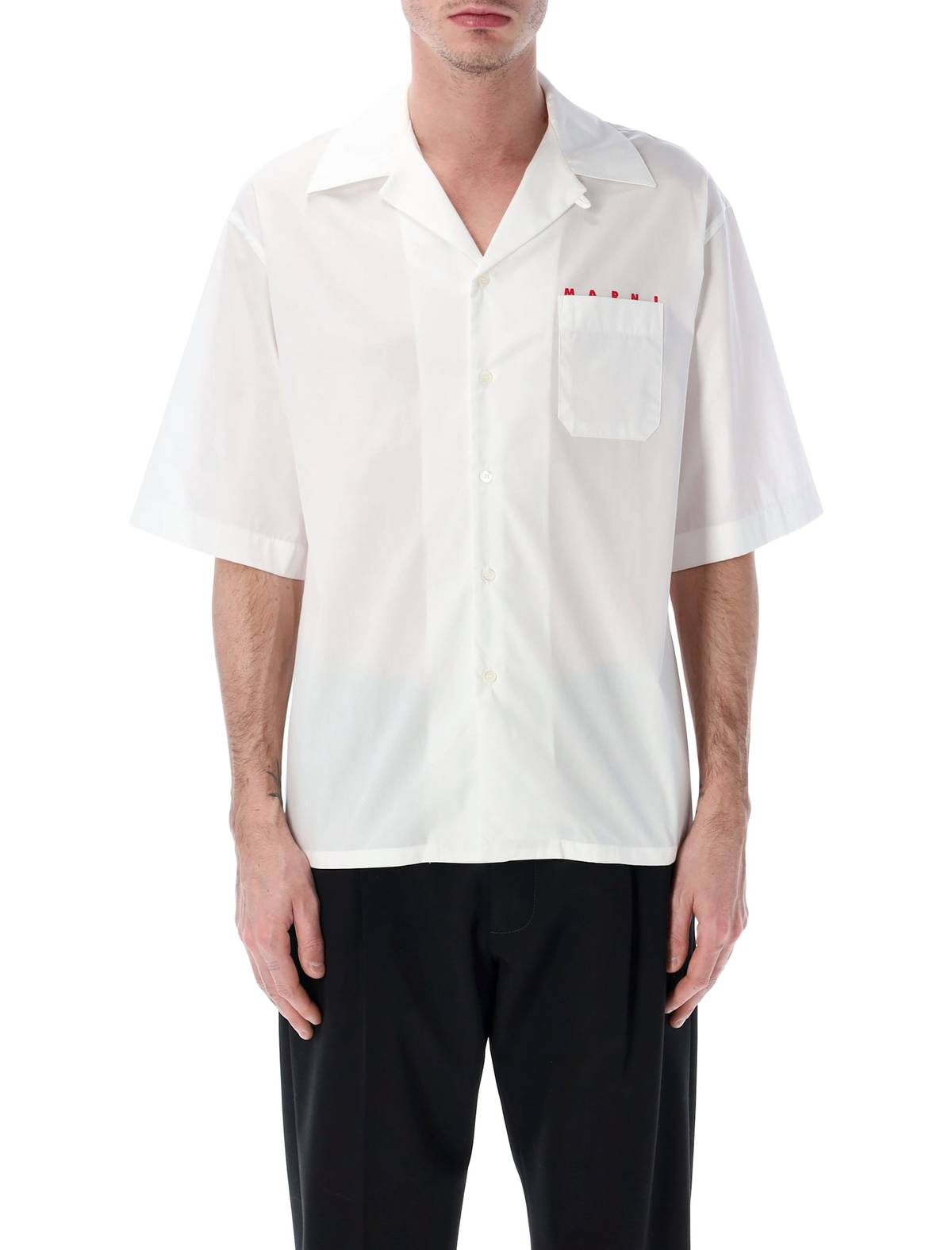Marni Poplin Bowling Shirt - White - Image 1 of 3