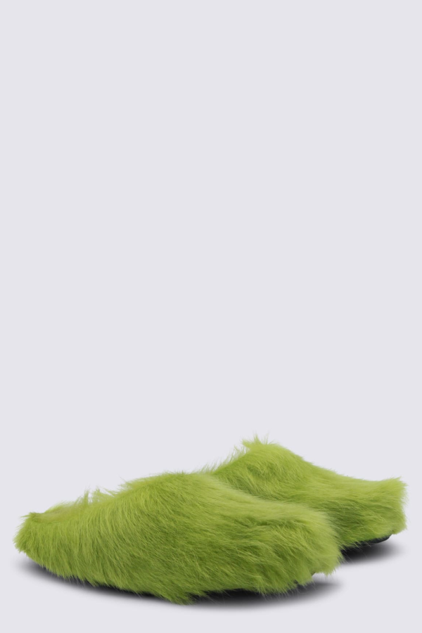 Marni Acid Green Leather Sandals - Acid Green