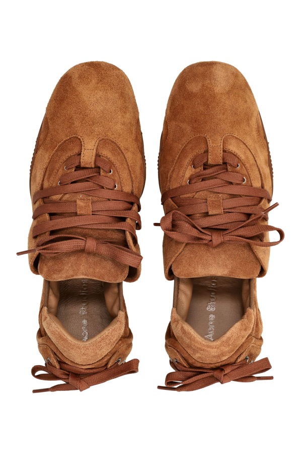 Acne Studios Suede Leather Sneakers - Chestnut Brown