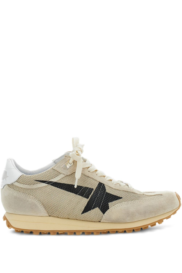 Golden Goose Low-top Lace-up Sneakers With Star Detail - Beige