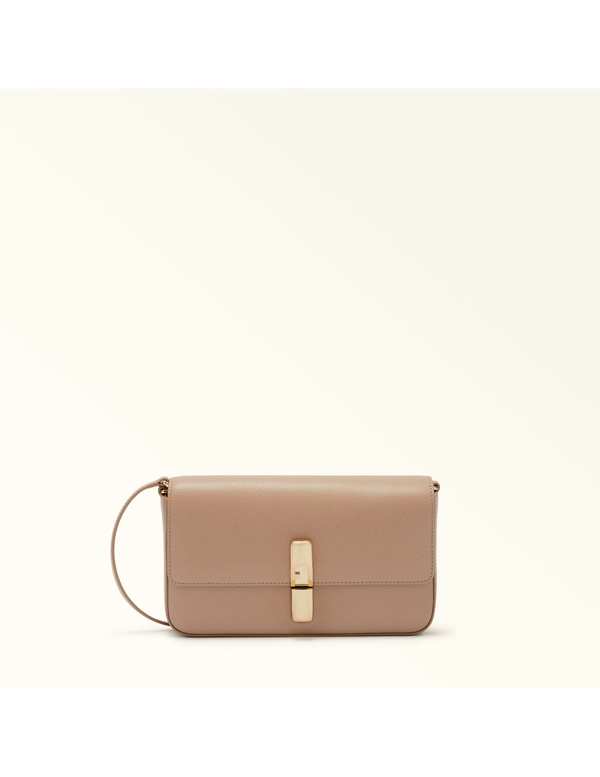 Furla Iride S Leather Bag Clutch - Greige