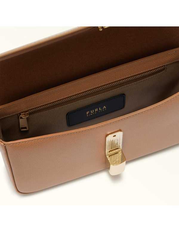 Furla Iride S Leather Bag Clutch - Greige