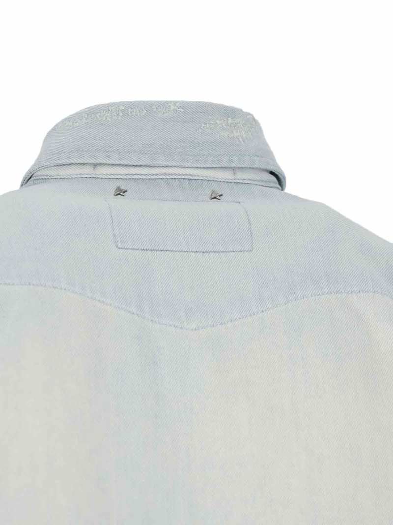 Golden Goose Denim Shirt With Studs Shirt - Blue