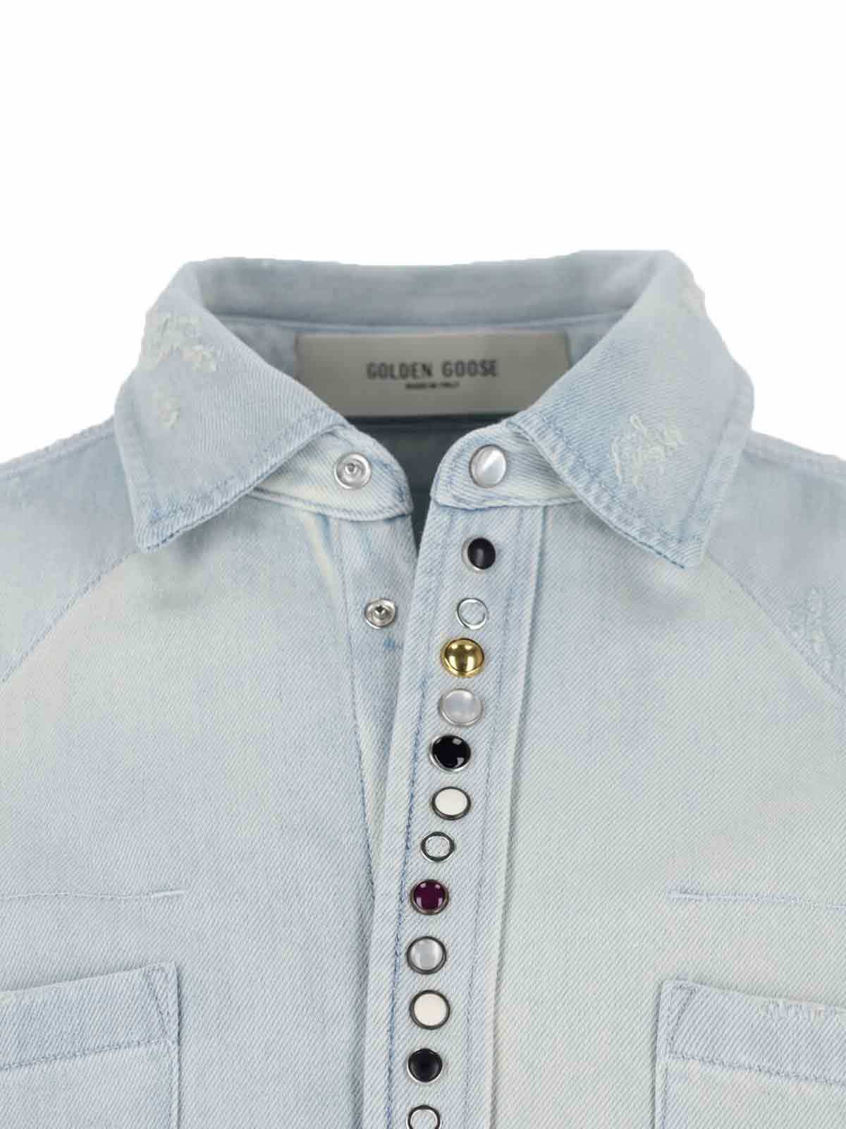 Golden Goose Denim Shirt With Studs Shirt - Blue - Image 4 of 5