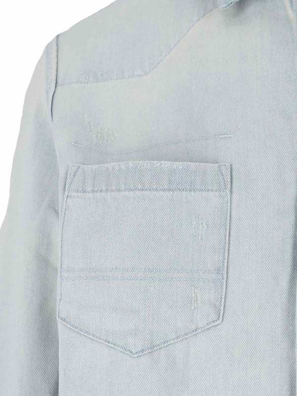 Golden Goose Denim Shirt With Studs Shirt - Blue