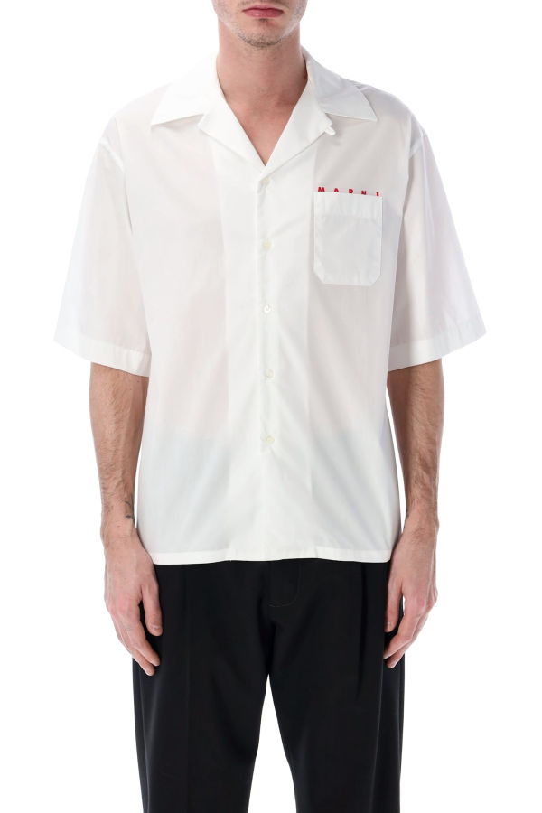 Marni Poplin Bowling Shirt - White