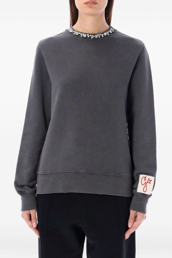 Golden Goose Crewneck Sweater With Decoration - Gray