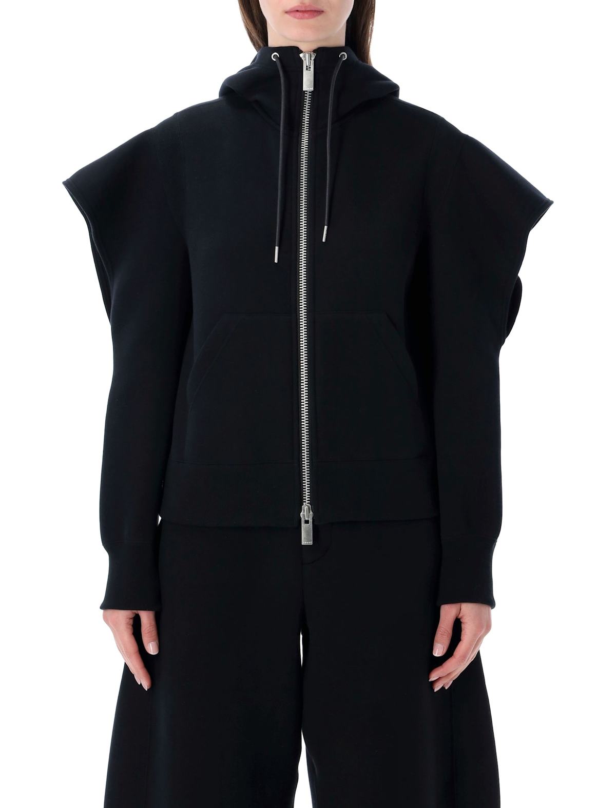 sacai Hooded Zip Sweatshirt - Black - Image 1 of 3