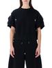 sacai Crewneck Short Sleeve Fleece - Black - Thumbnail 1