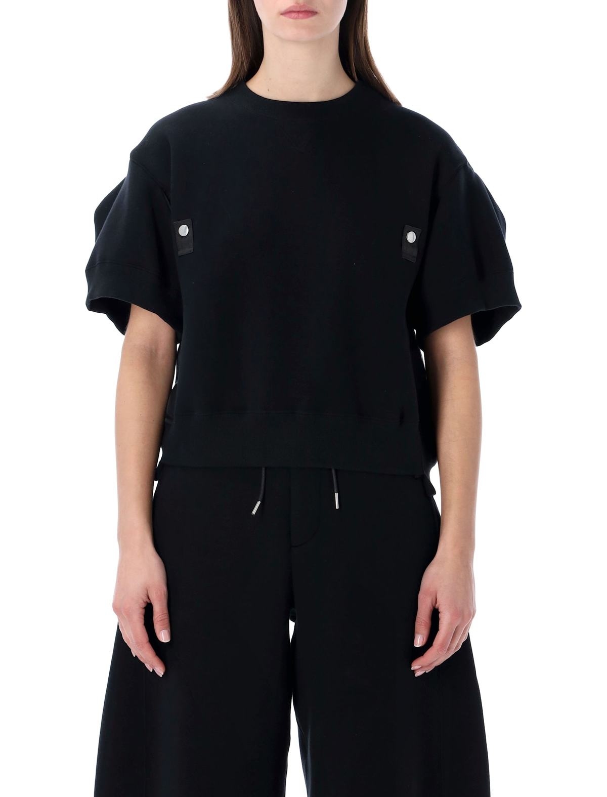 sacai Crewneck Short Sleeve Fleece - Black - Image 1 of 3