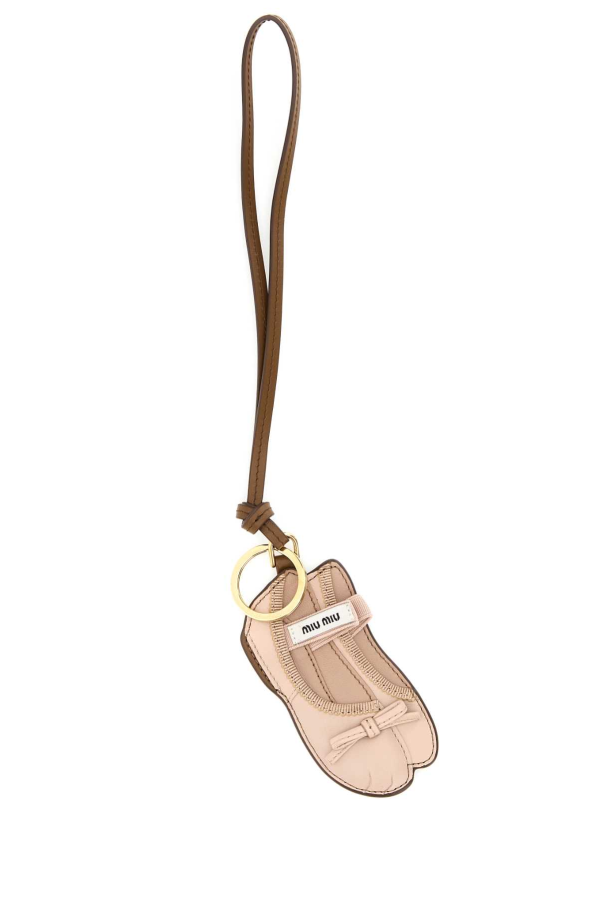 MIU MIU Pastel Pink Leather Keyring - Ninfea