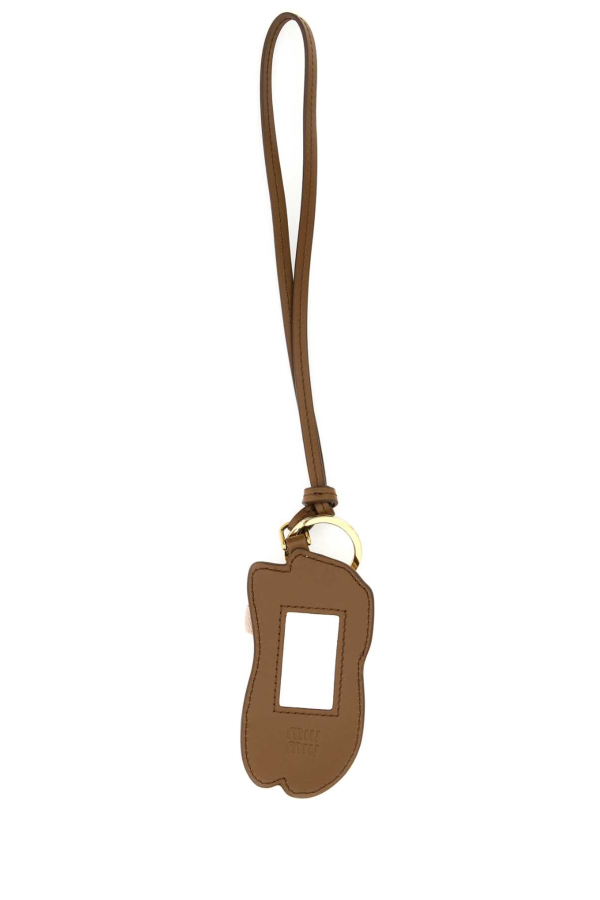 MIU MIU Pastel Pink Leather Keyring - Ninfea