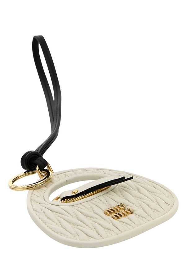 MIU MIU Ivory Leather Keyring - Ivory