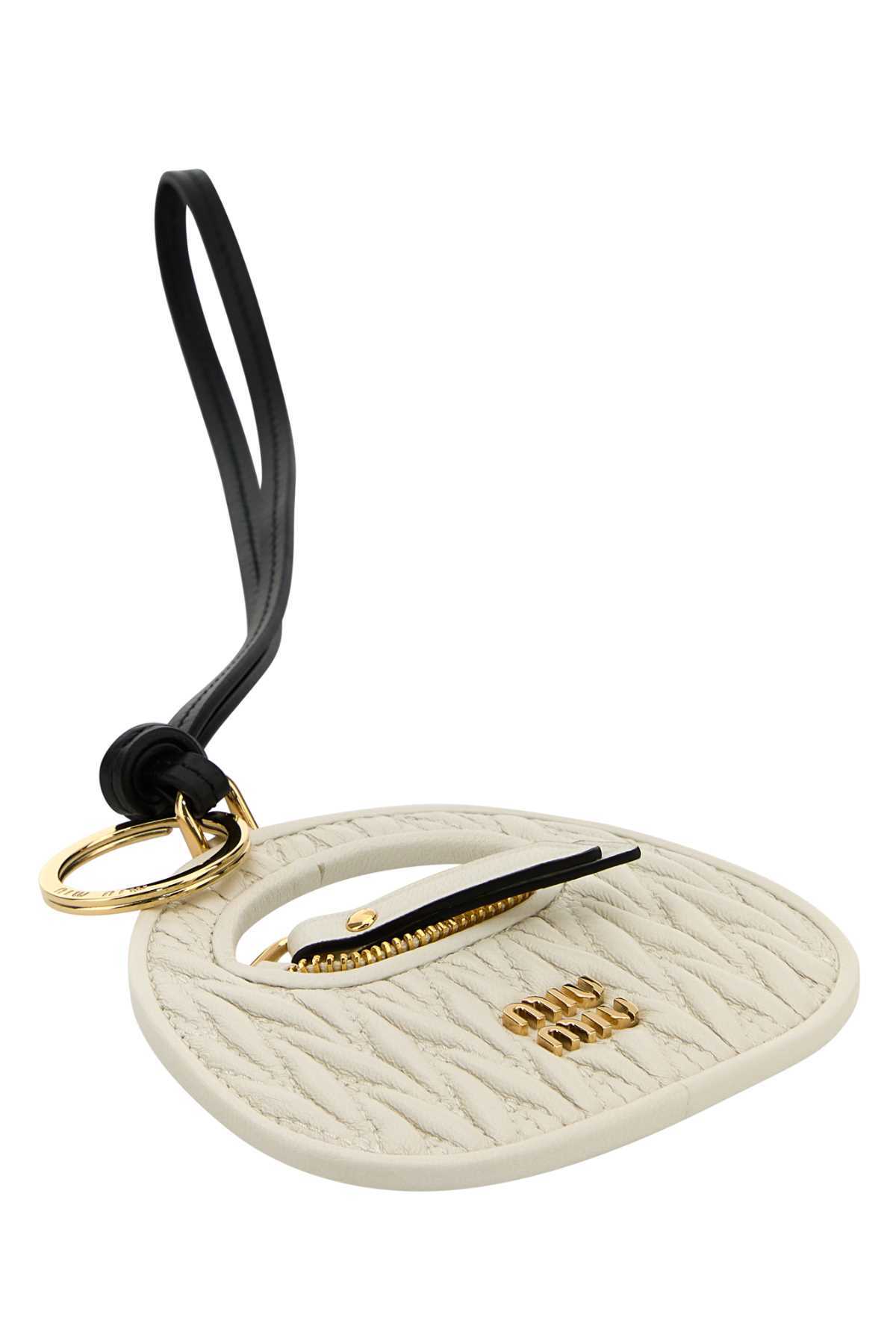 MIU MIU Ivory Leather Keyring - Ivory - Image 3 of 3