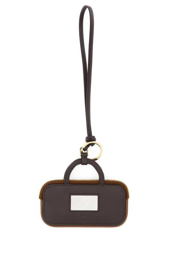 MIU MIU Caramel Leather Keyring - Cognac